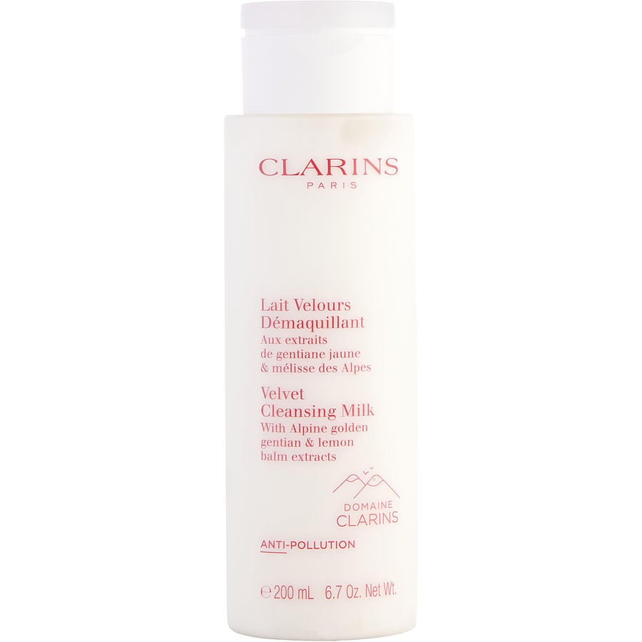 Clarins velvet cleansing milk with alpine golden gentian & lemon balm extracts 200ml/6.7oz