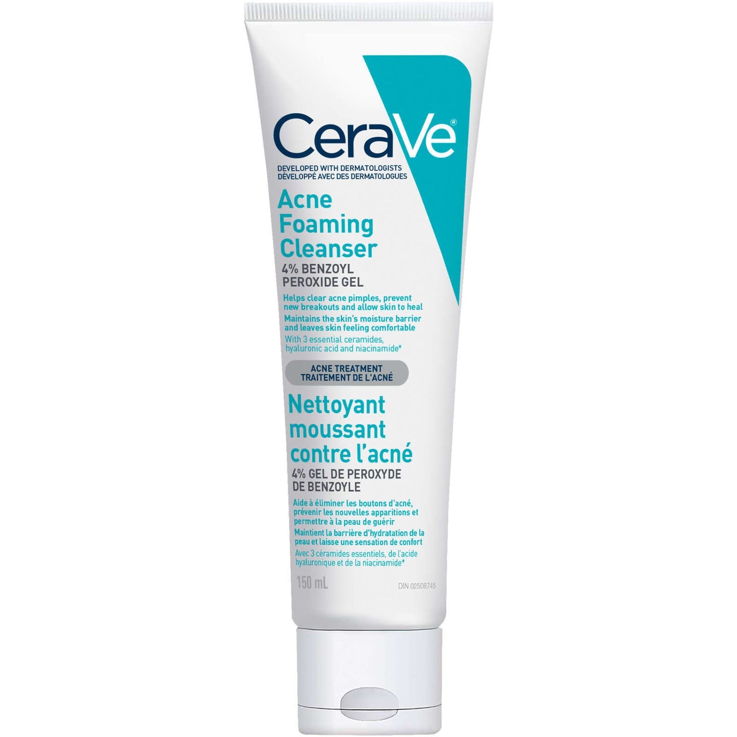 CeraVe Acne Foaming Cleanser Benzoyl Peroxide Clear Acne Pimples Skin 150ml NEW