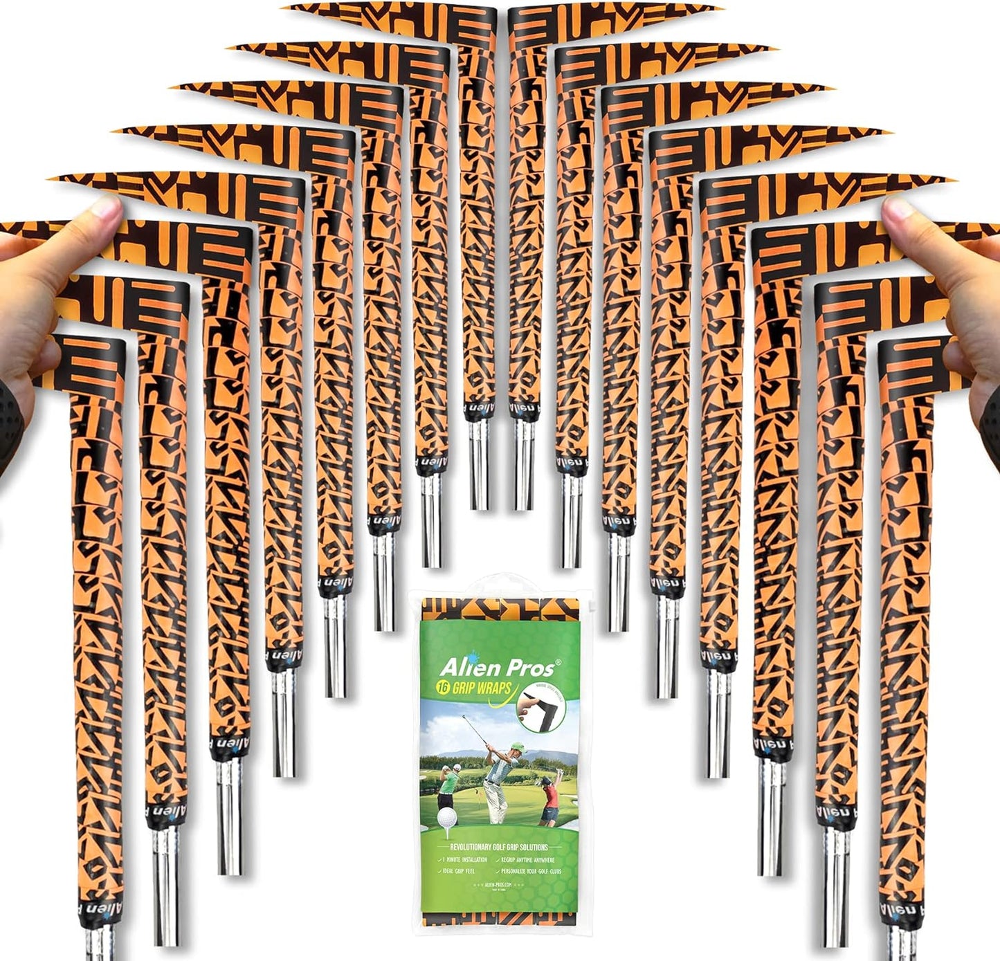 ALIEN PROS Golf Grip Wrapping Tapes - Innovative Golf Club Grip Solution - Enjoy a Fresh New Grip Feel in Less Than 1 Minute