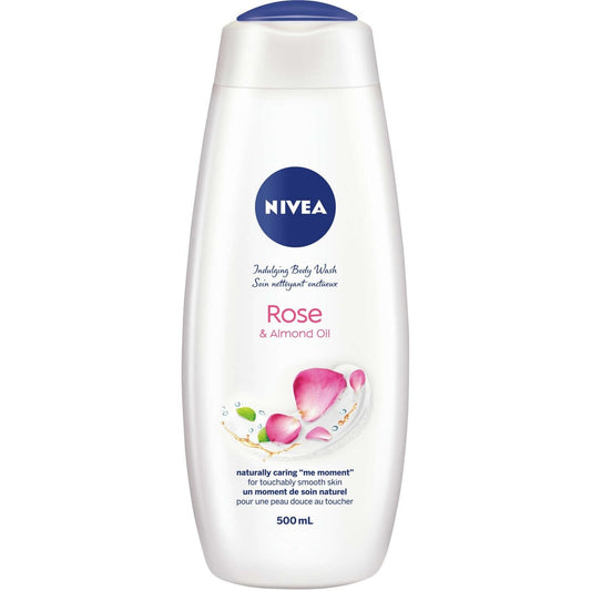 NIVEA Rose & Almond Oil Body Wash Indulging Milk Rich Lather Soft 500ml NEW